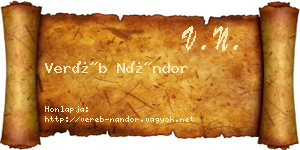 Veréb Nándor névjegykártya