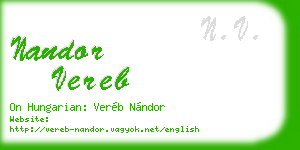 nandor vereb business card